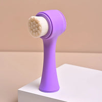 Dual-Sided & Soft Bristle Facial Cleansing Brush - Deep Pore Exfoliating Face Scrubber for Skincare, Face Wash, Double Side