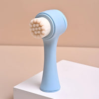 Dual-Sided & Soft Bristle Facial Cleansing Brush - Deep Pore Exfoliating Face Scrubber for Skincare, Face Wash, Double Side